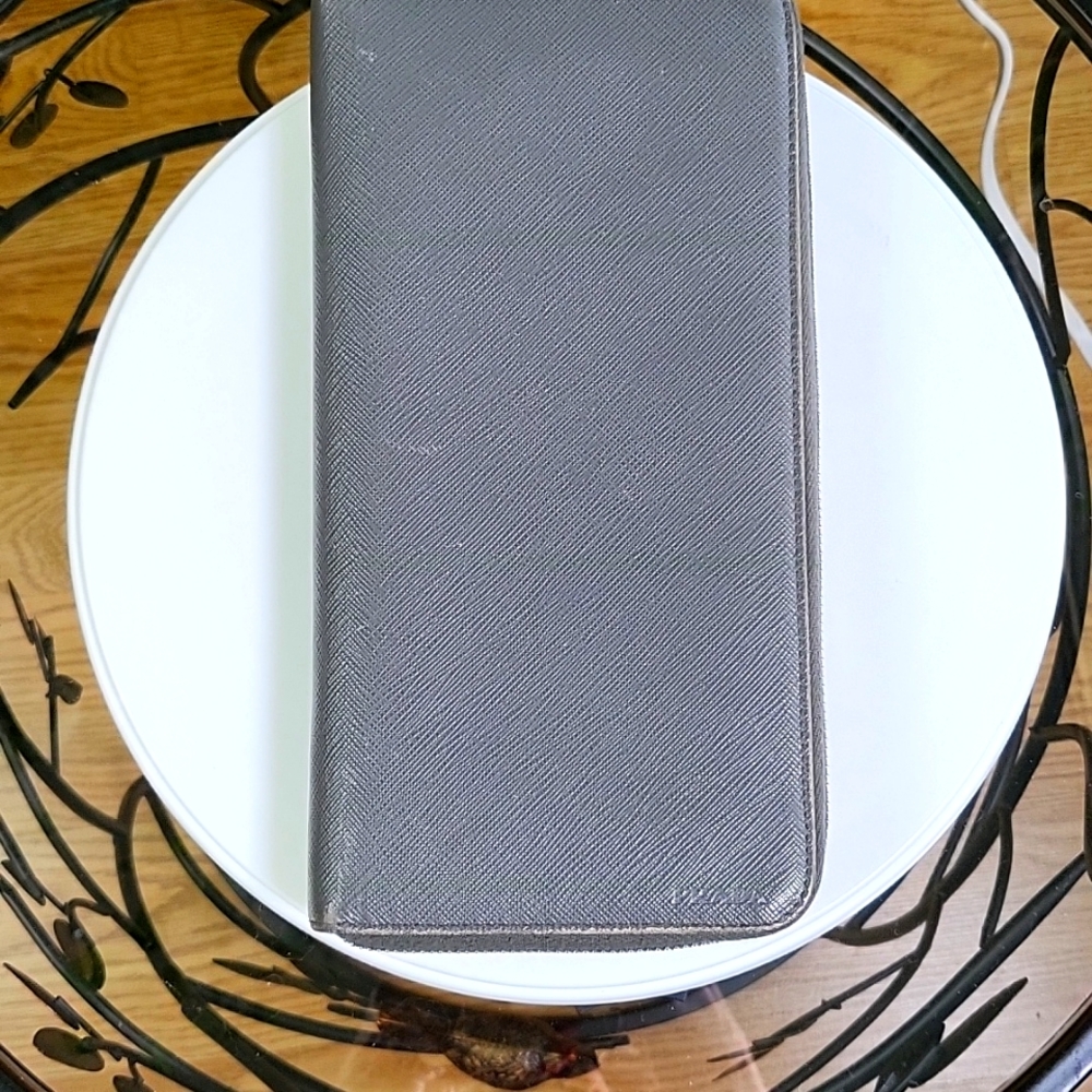 PRADA Saffiano Leather Zip Organizer